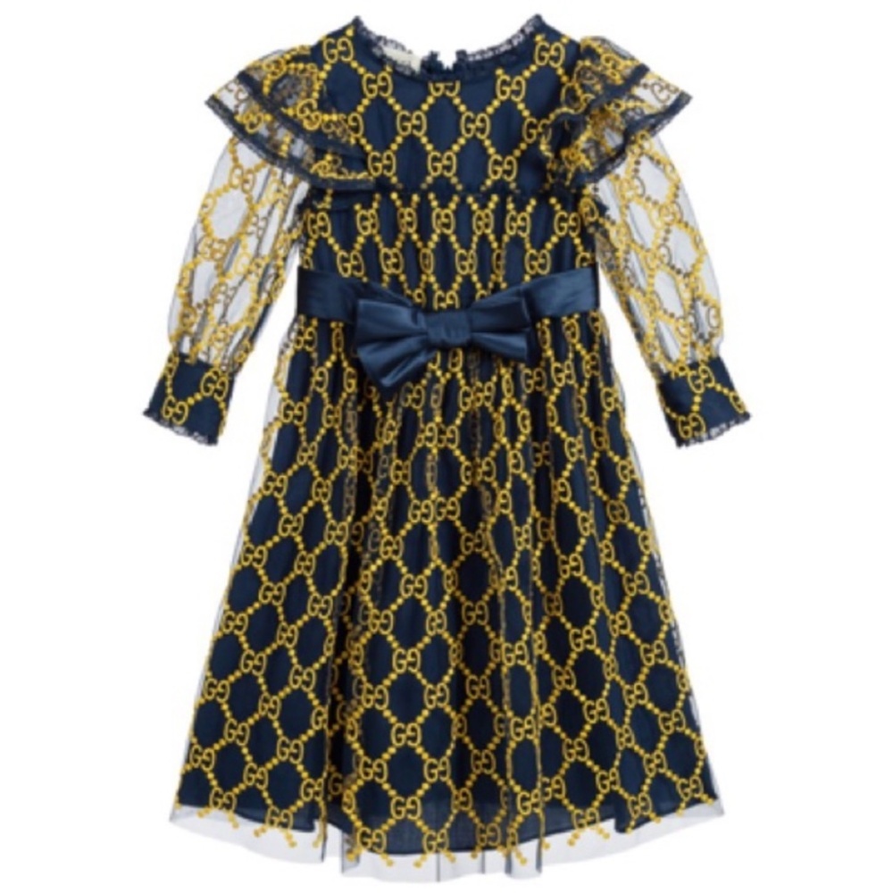 Price Drop ❤️ Gucci Tulle GG logo dress with sequin embroidery